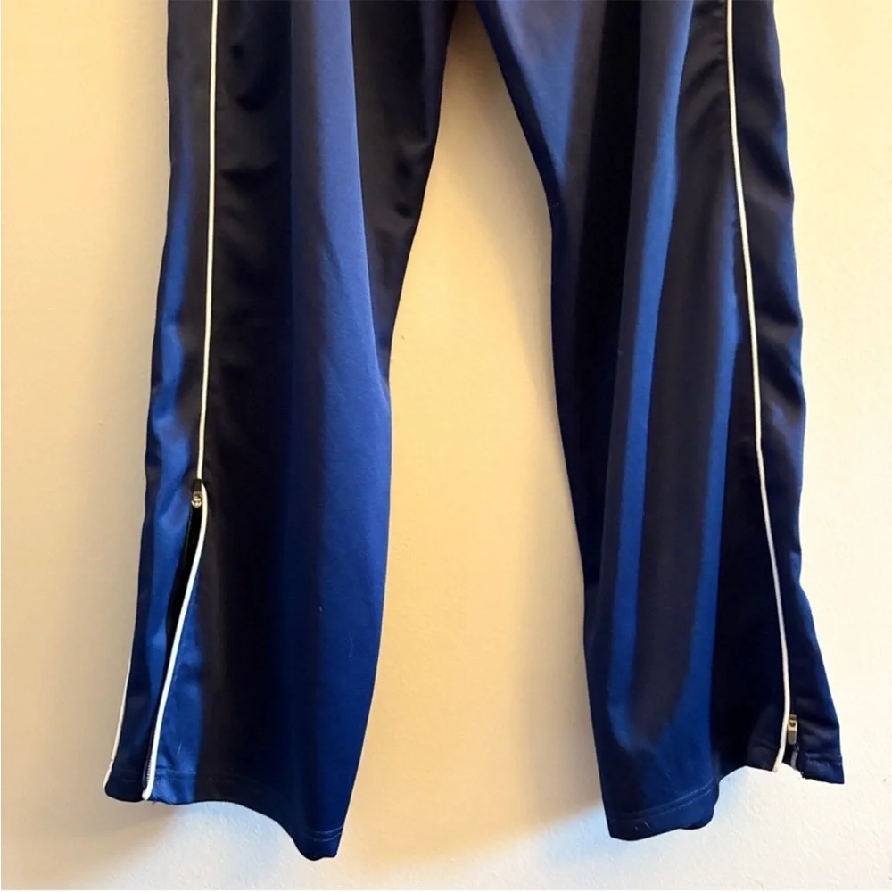 Vintage 90s Umbro Navy Athletic Pants w White Piping & Zip Bottom – Large Fair - Picture 14 of 16